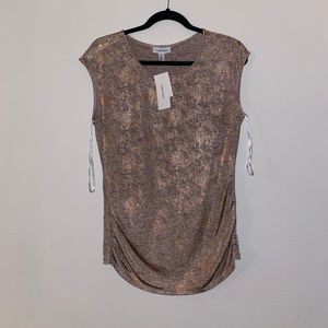 NWT CK metallic snake print top